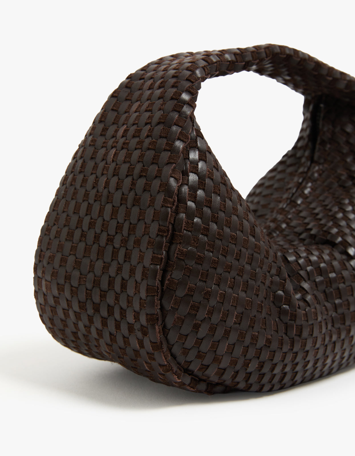 Lattice Weave Mini Bon Bon Bag - Coffee