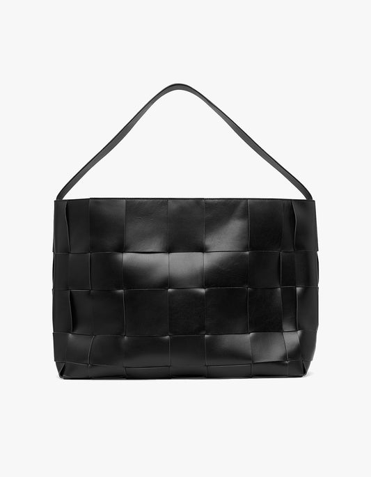 Woven Large Tote Bag - Black