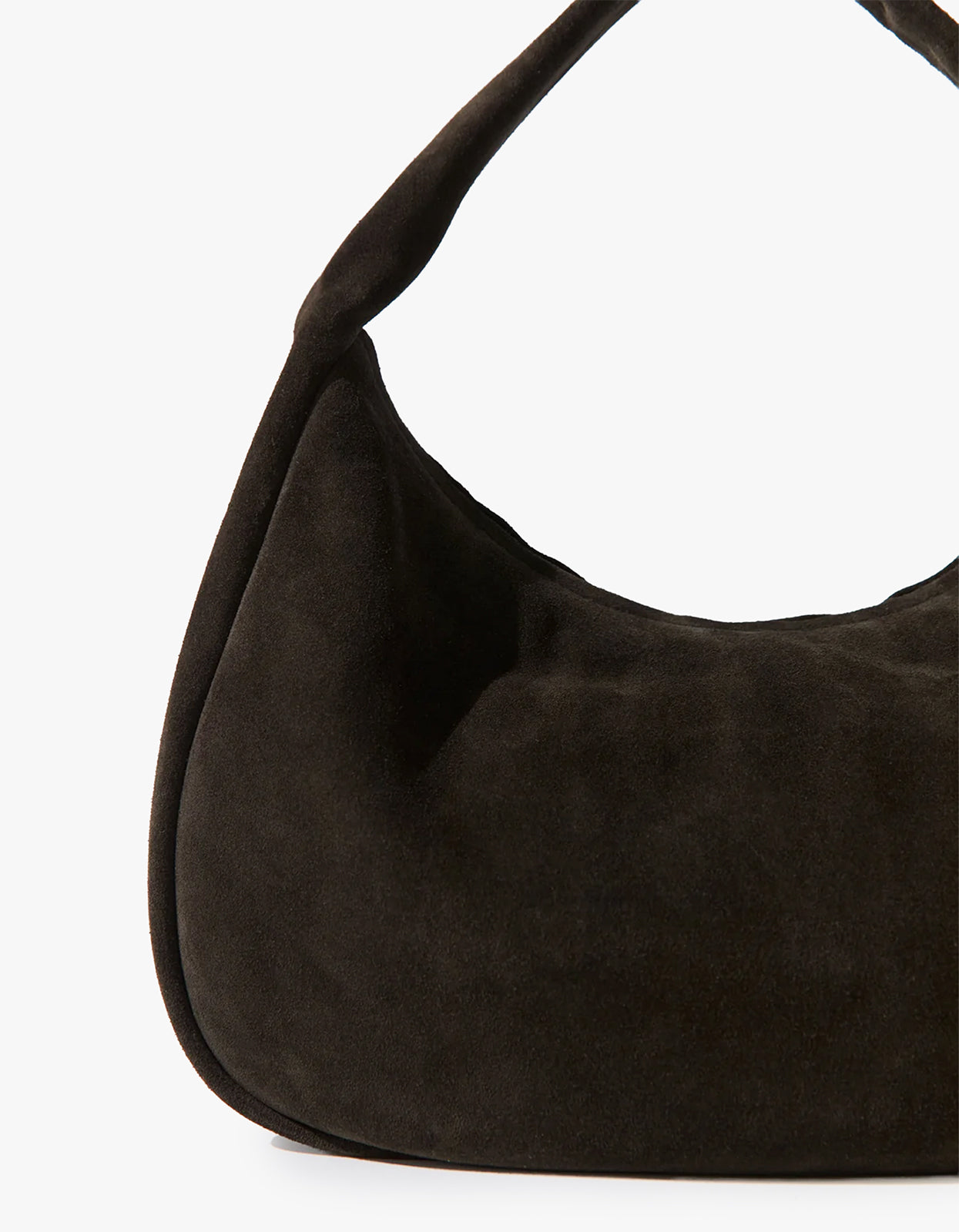 Large Suede Bon Bon Bag - Coffee