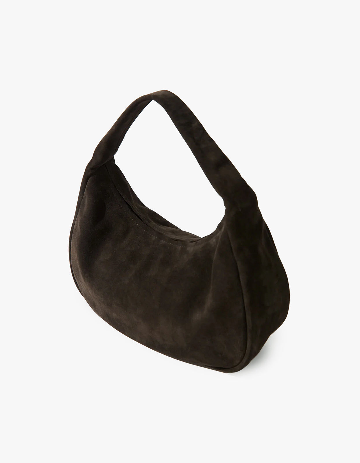 Large Suede Bon Bon Bag - Coffee