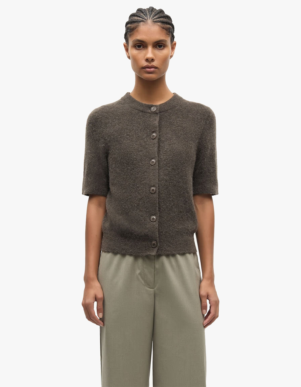 Sanoura S/S Cardigan 15556 - Major Brown