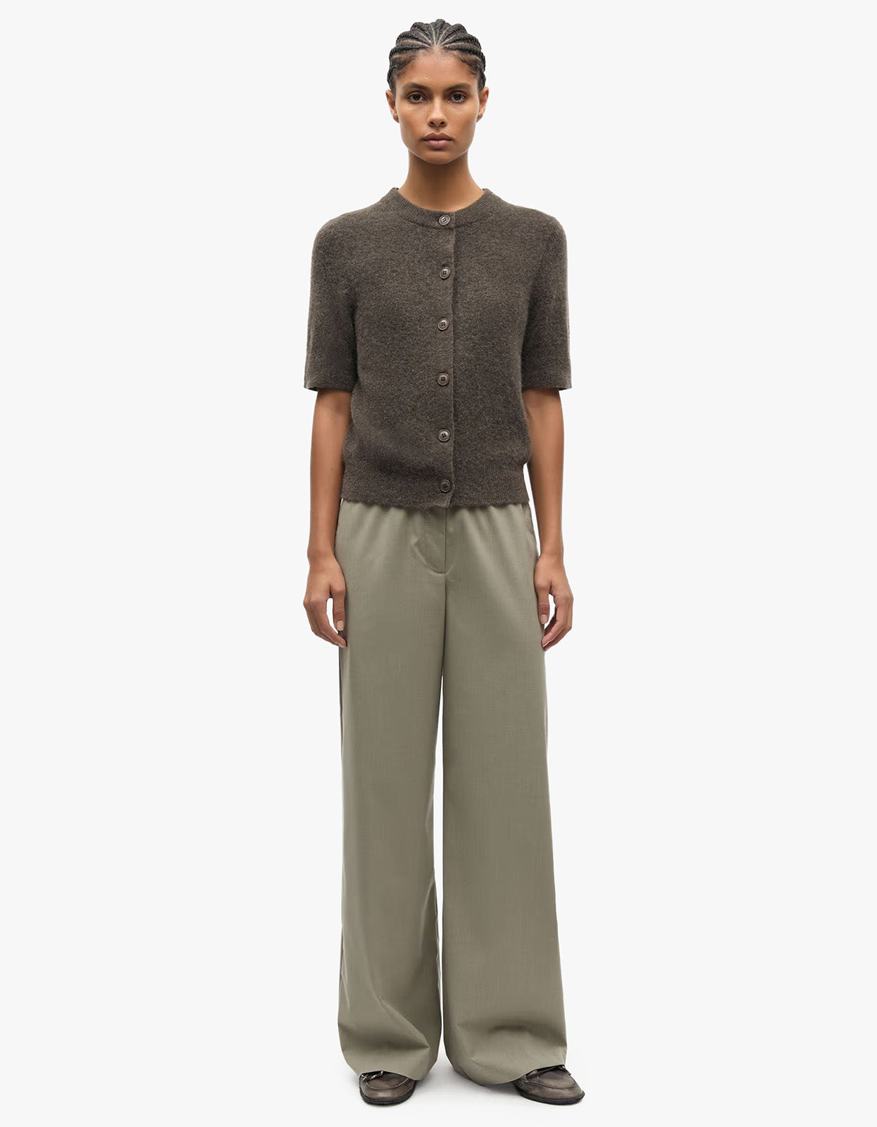 Sanoura S/S Cardigan 15556 - Major Brown