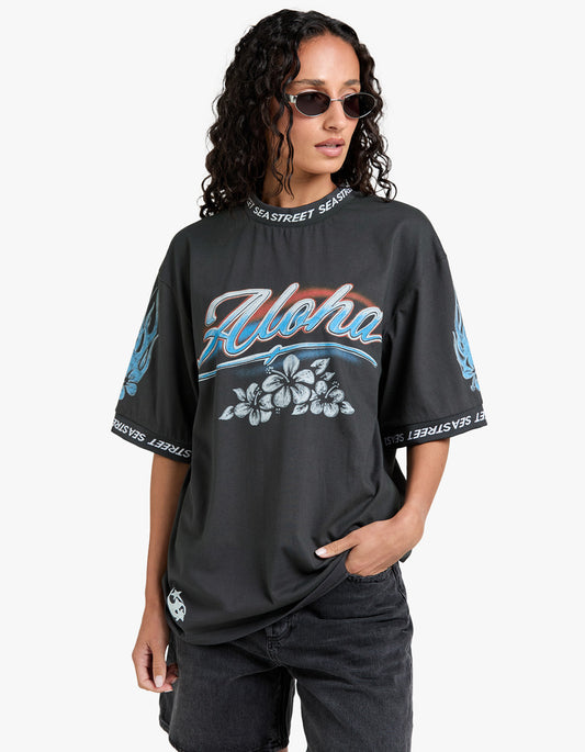 Aloha Motos SS T-Shirt - Washed Black