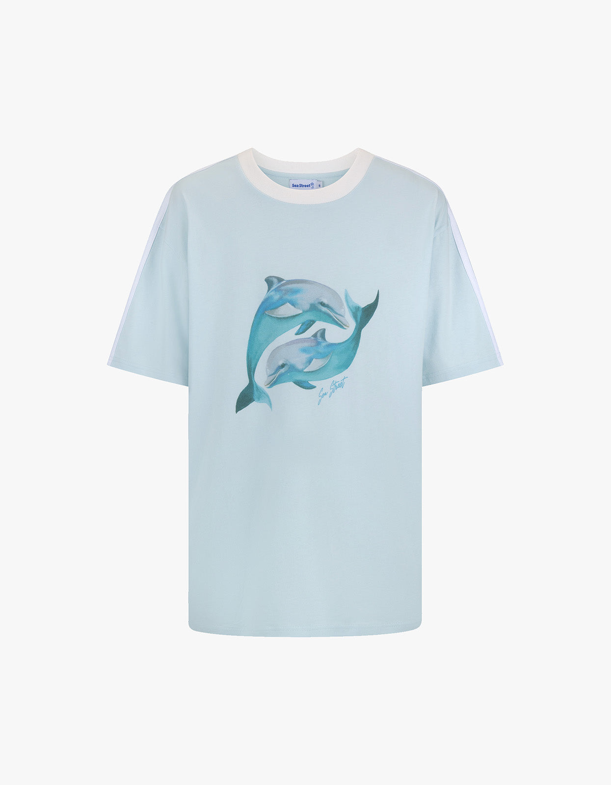 Dolphin Yin Yang T-Shirt - Light Blue