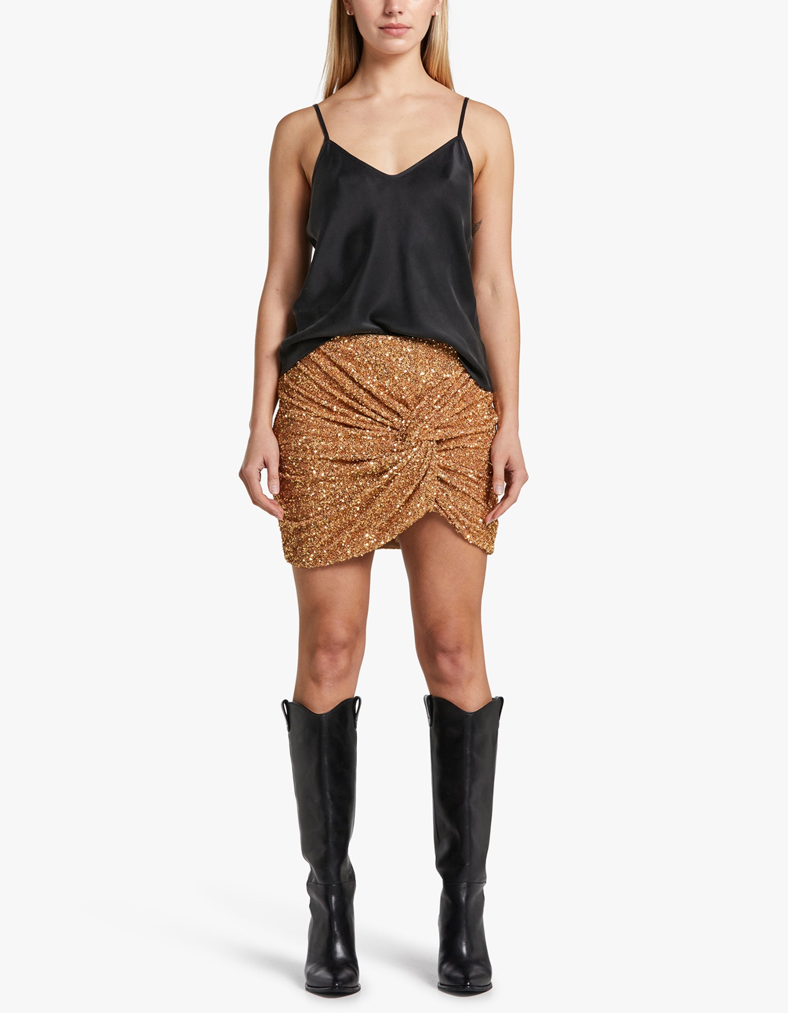 Superette Mini Skirt Gold Sequin