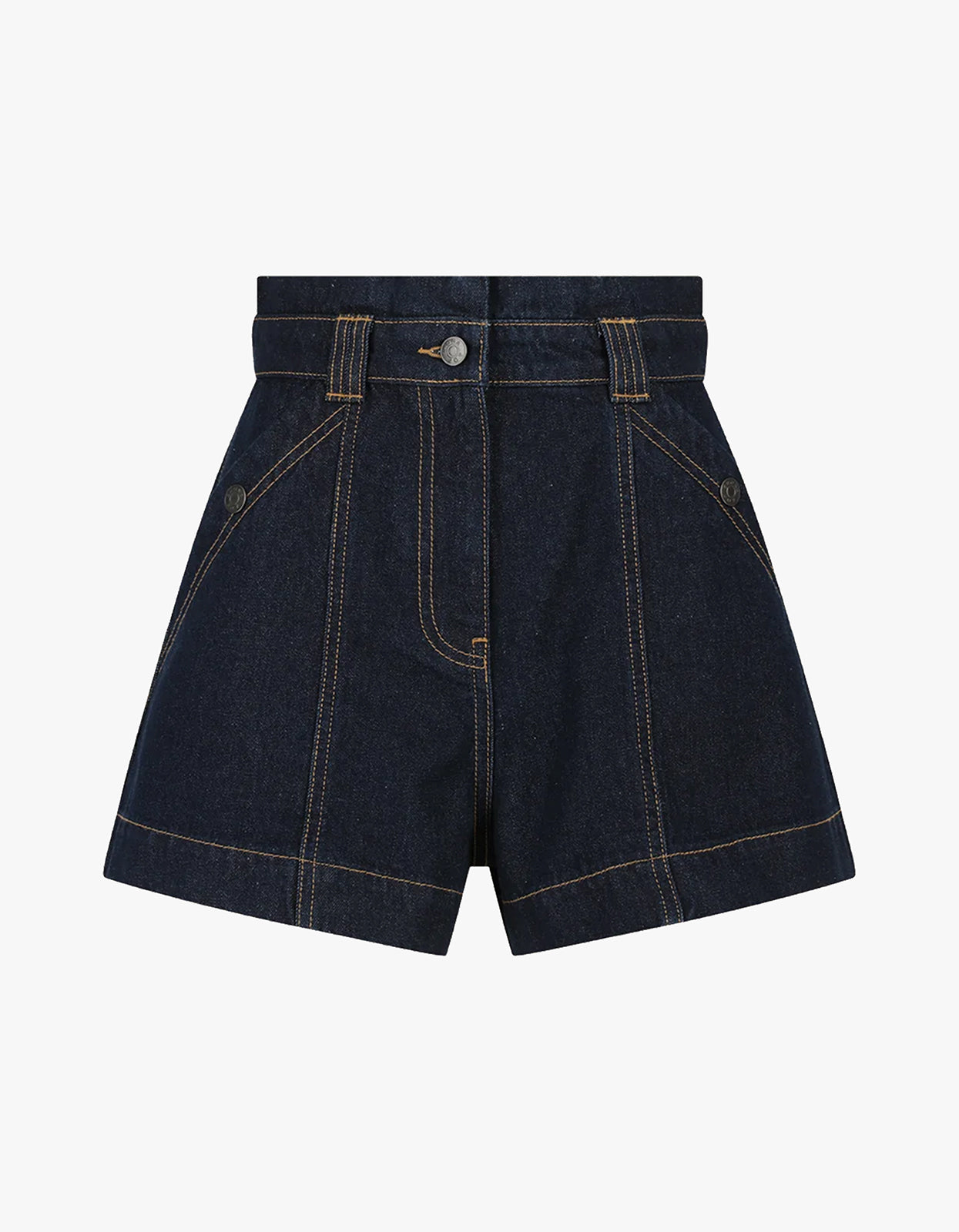 Rita High Waisted Flared Short - Deep Indigo