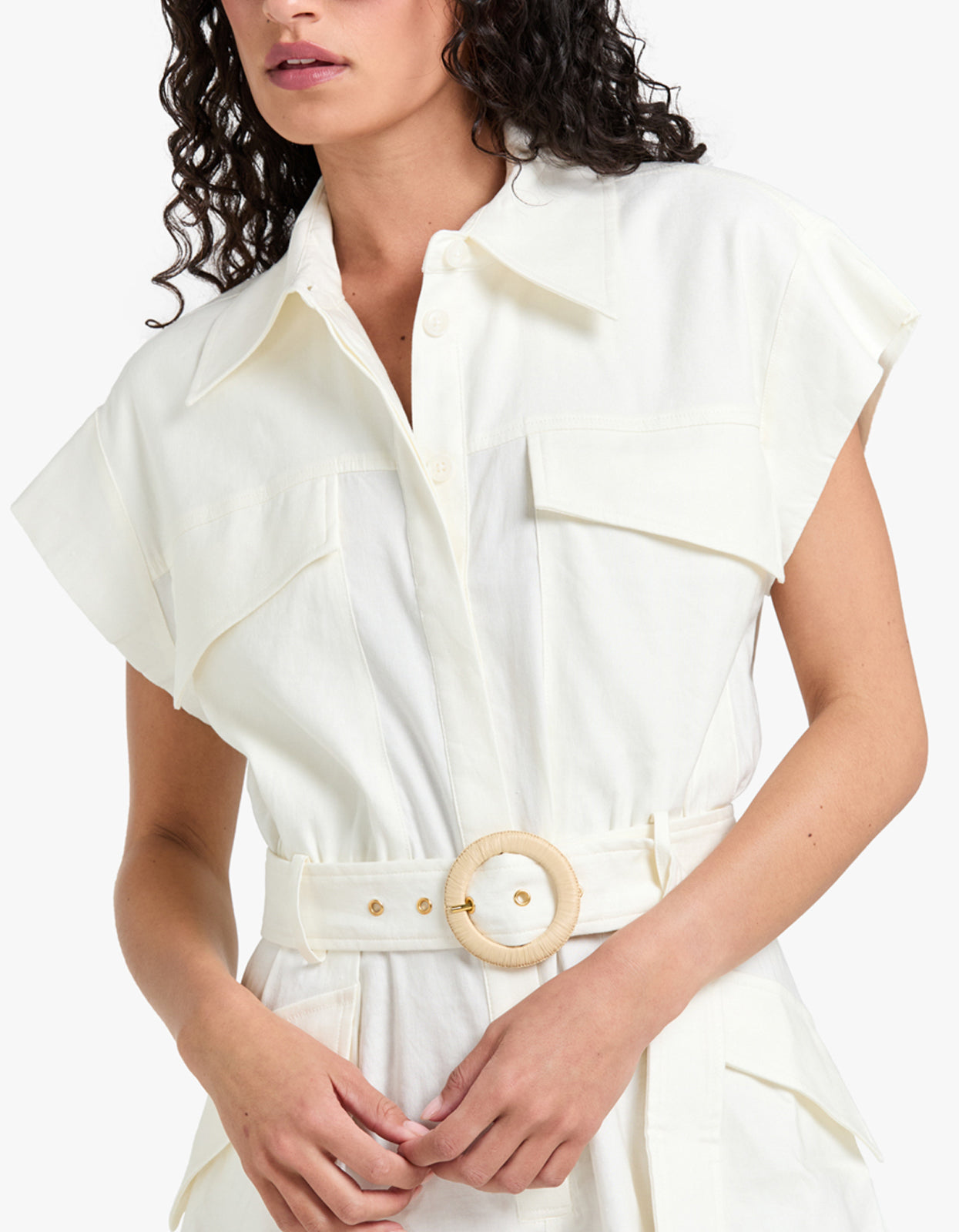 Kasbah Utility Playsuit - Rice