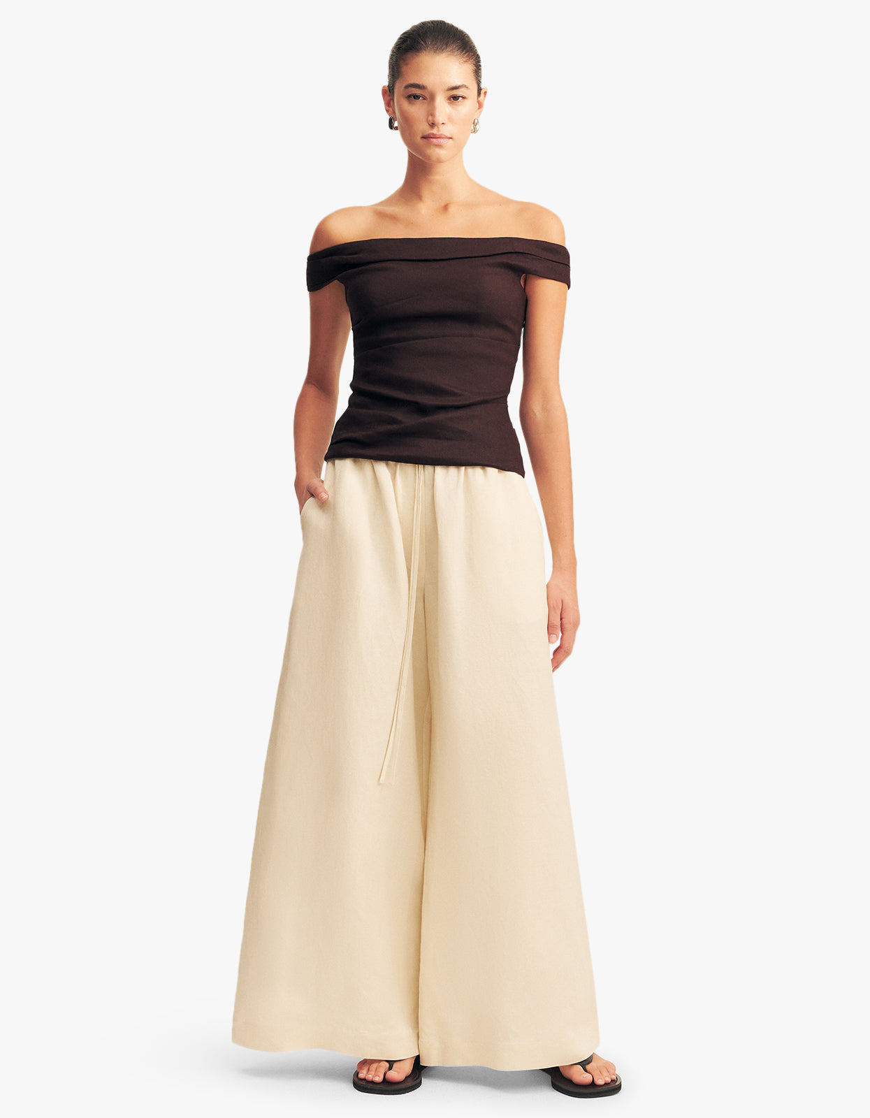 Brooks Off Shoulder Top - Ganache