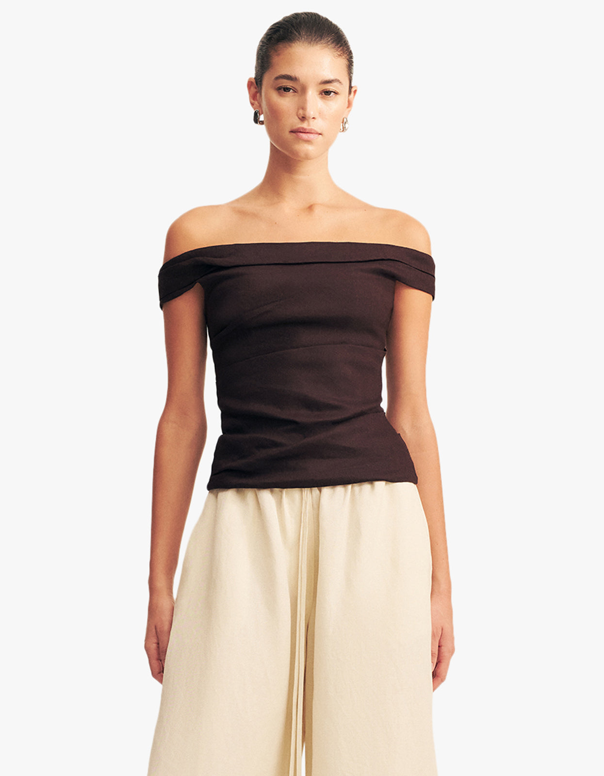 Brooks Off Shoulder Top - Ganache