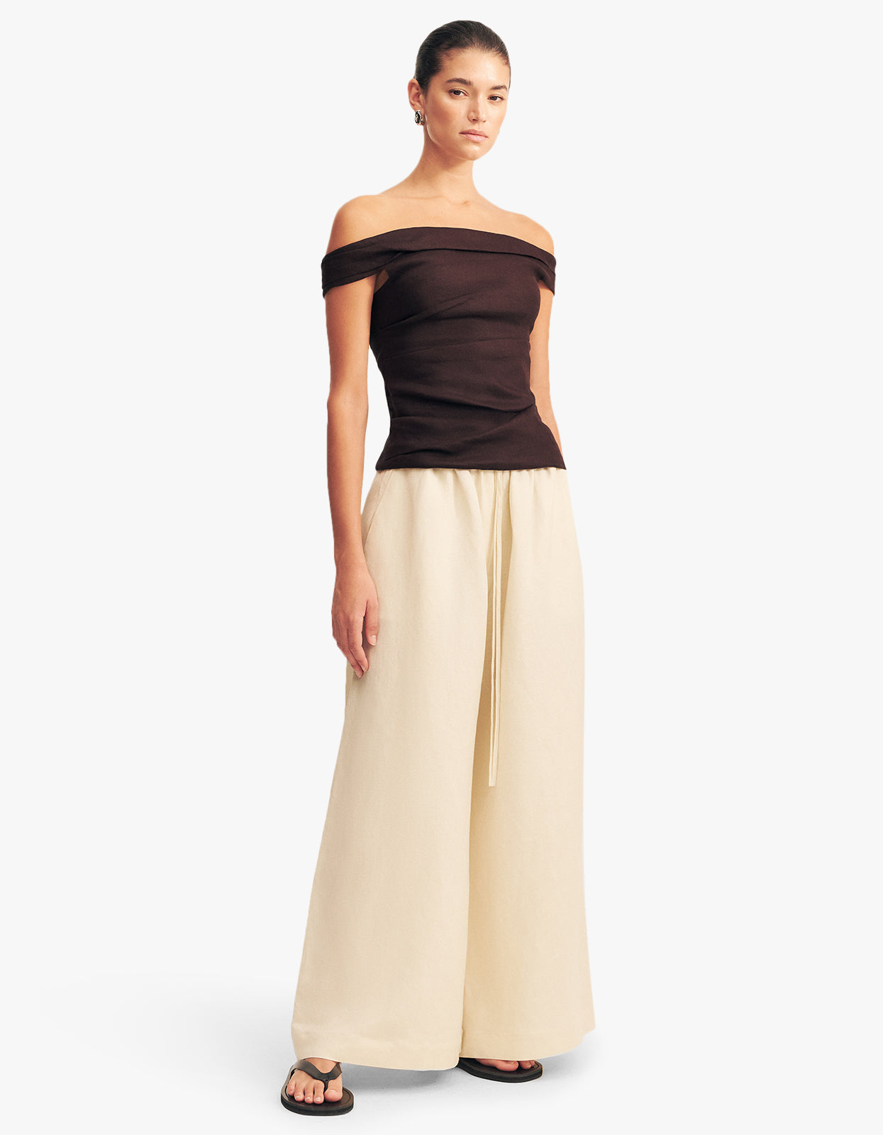 Brooks Off Shoulder Top - Ganache