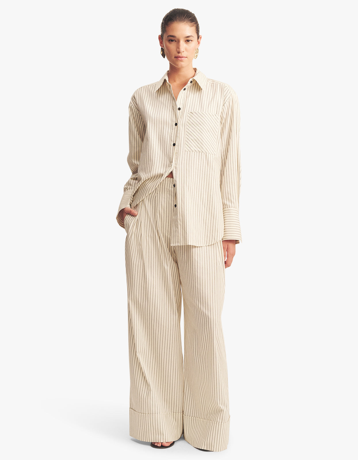 Hudson Shirt - Blanc Pinstripe