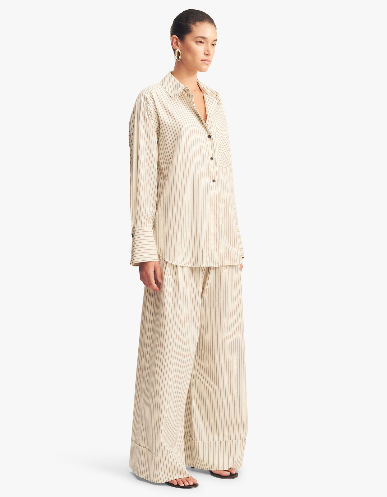 Hudson Shirt - Blanc Pinstripe