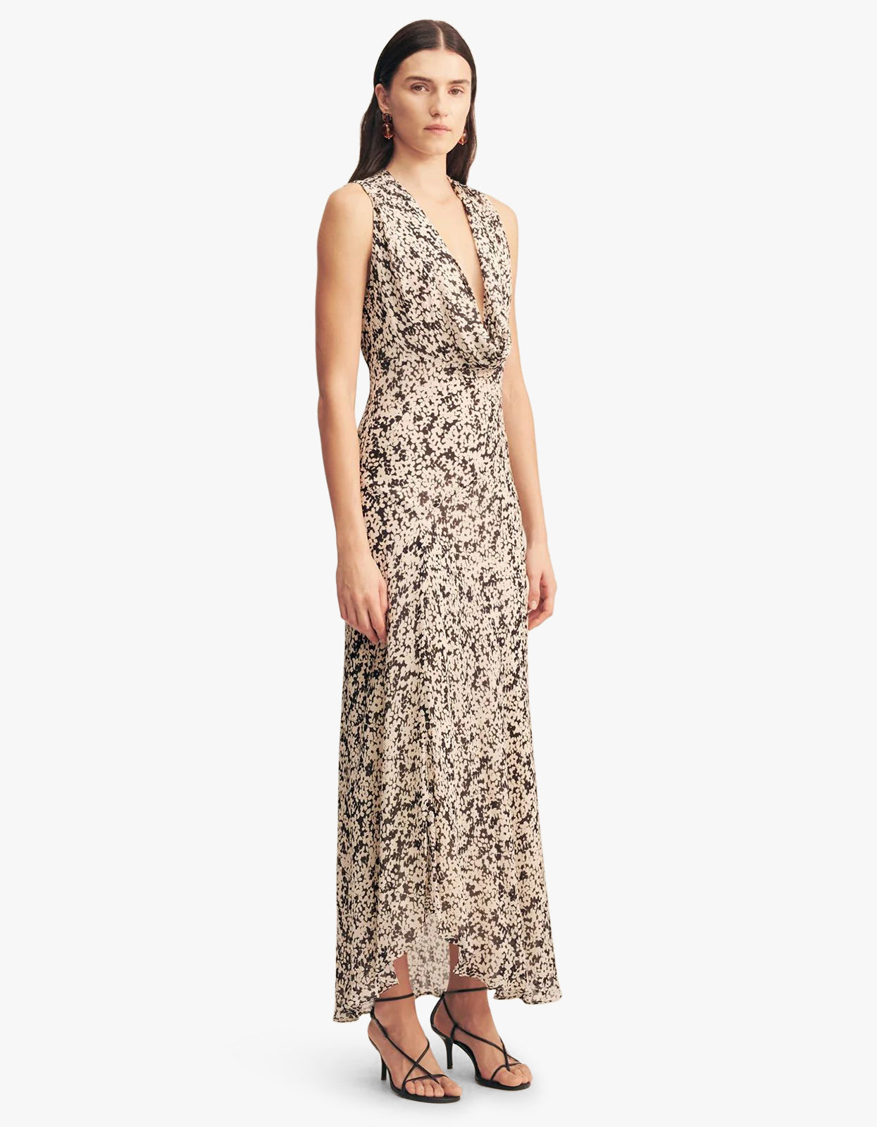 Ophelia Low Cowl Maxi Dress - Pavement Mult