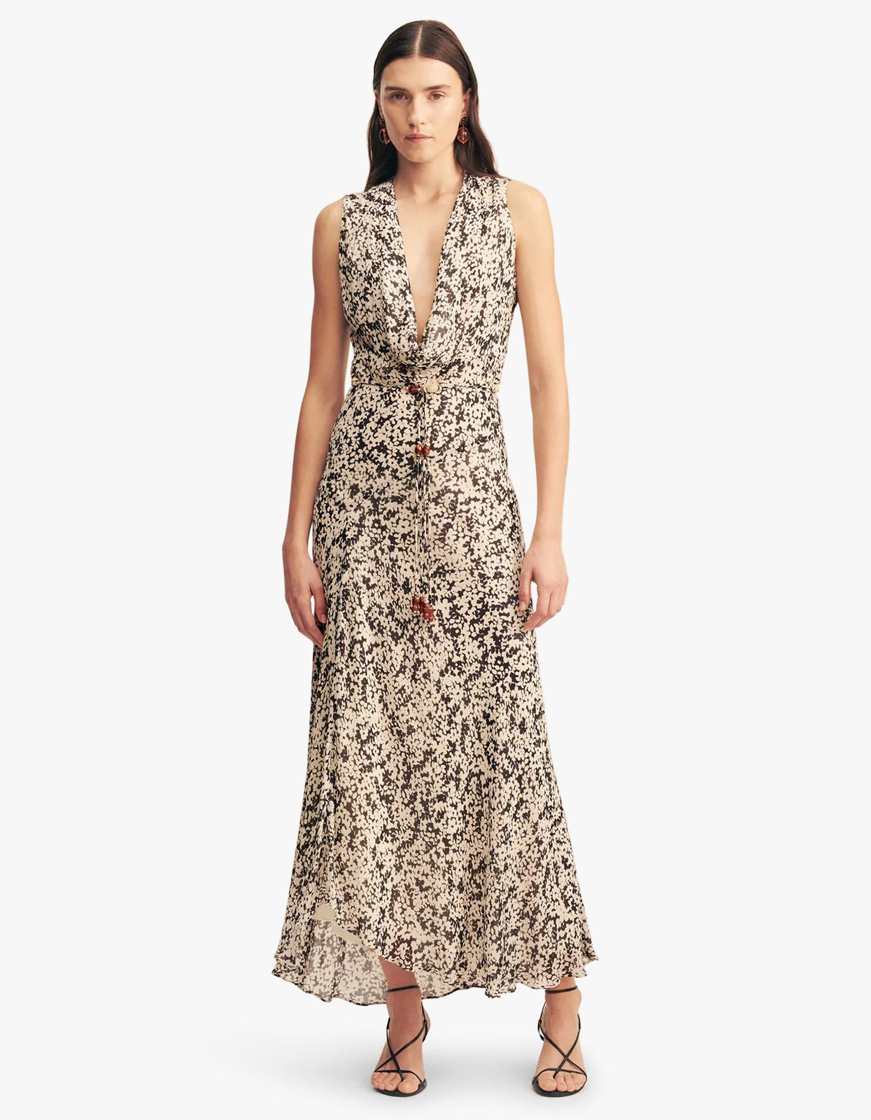 Ophelia Low Cowl Maxi Dress - Pavement Mult