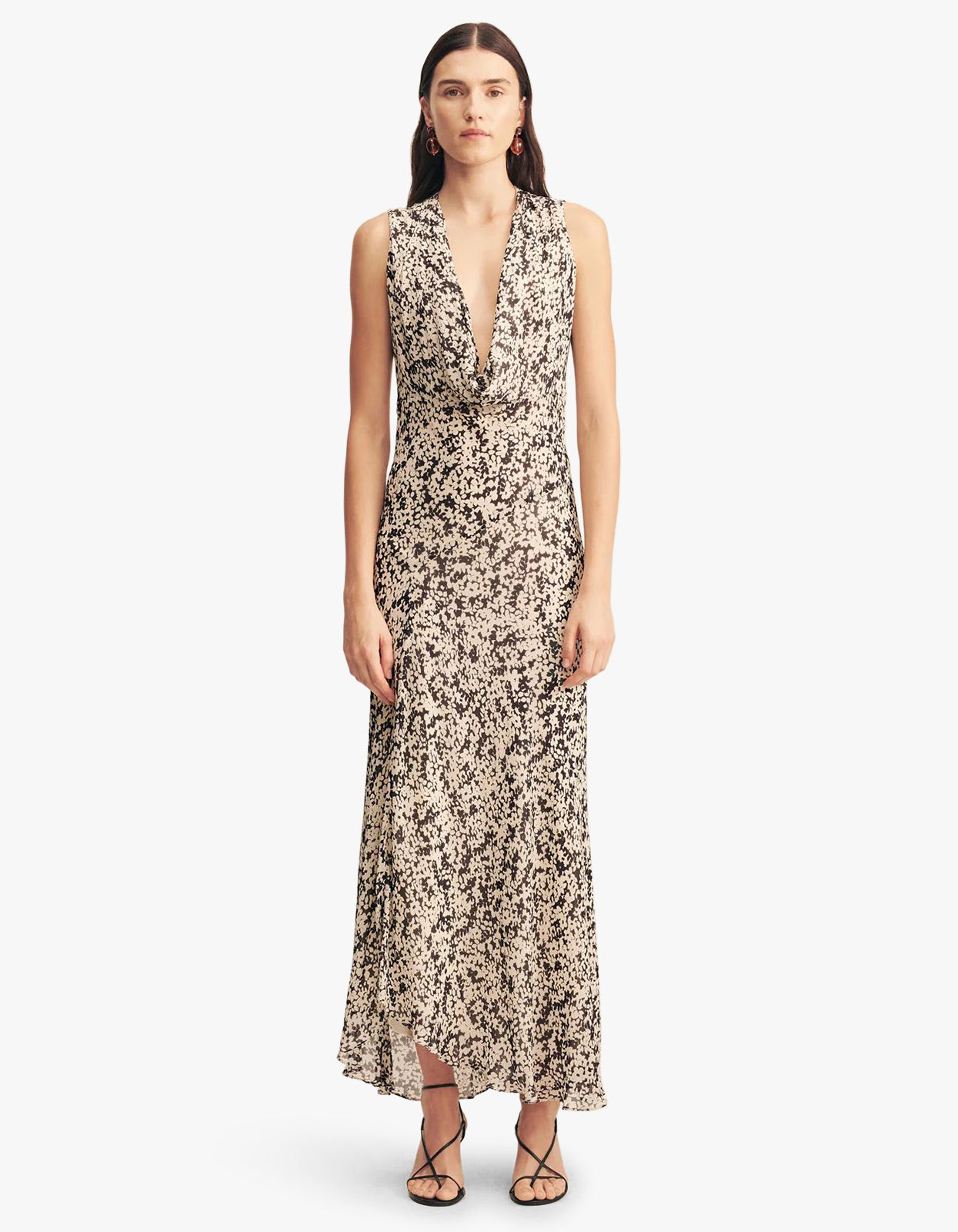 Ophelia Low Cowl Maxi Dress - Pavement Mult