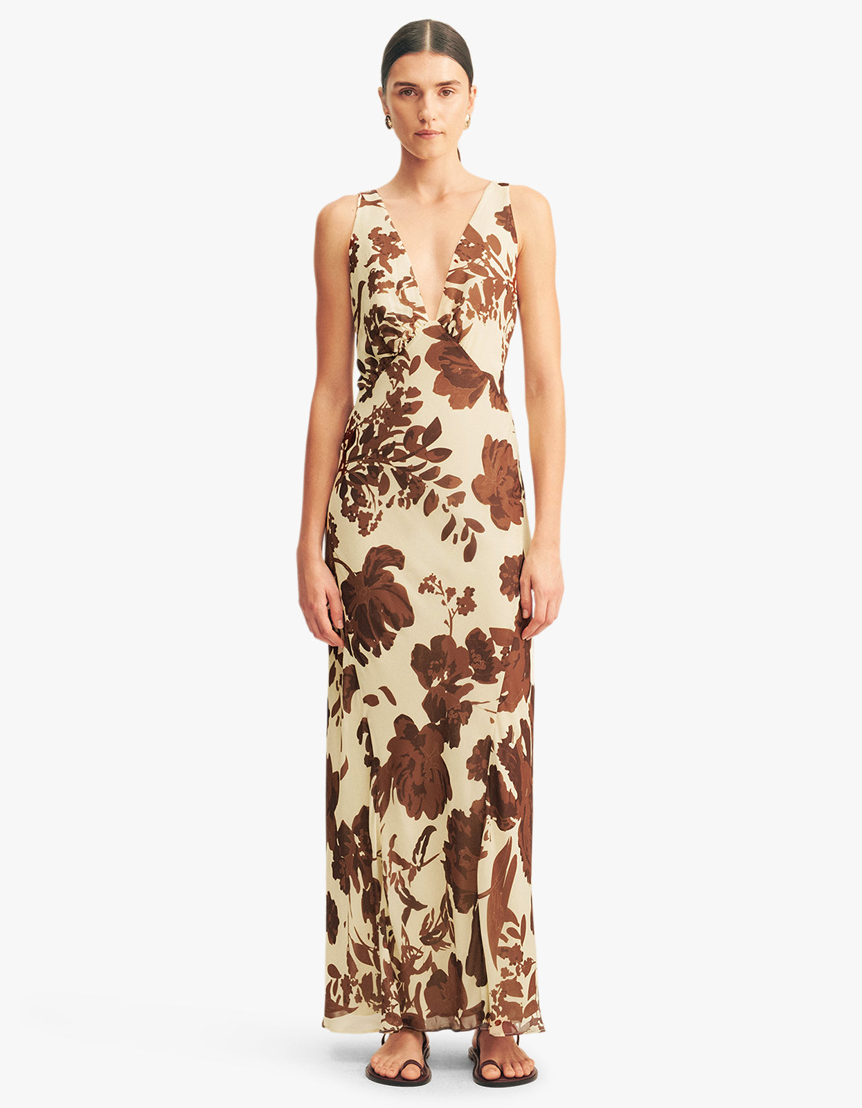 Noa Plunged Maxi Dress - Pineapple Wallflower