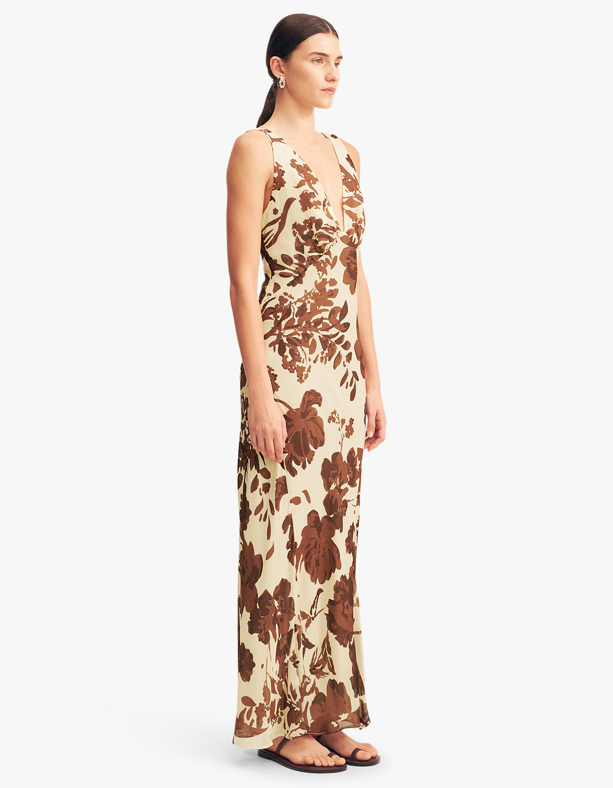 Noa Plunged Maxi Dress - Pineapple Wallflower