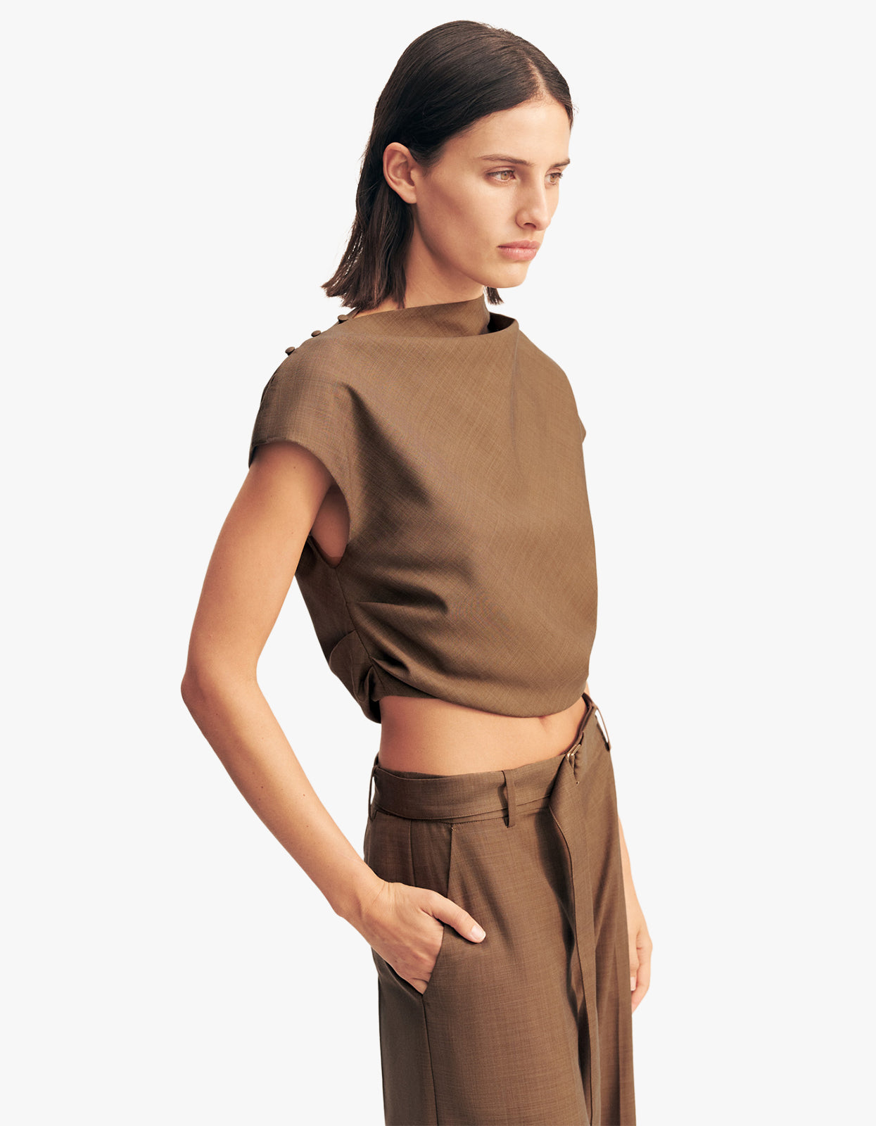 Asher Cap Sleeve Top - Saddle