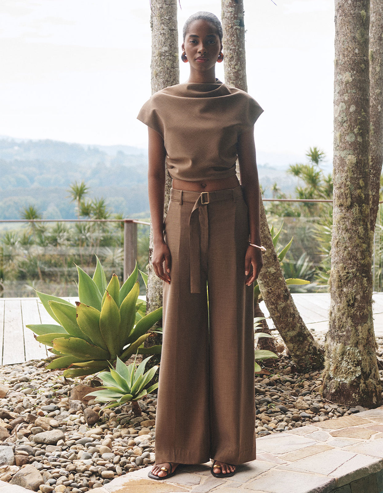 Asher Cap Sleeve Top - Saddle