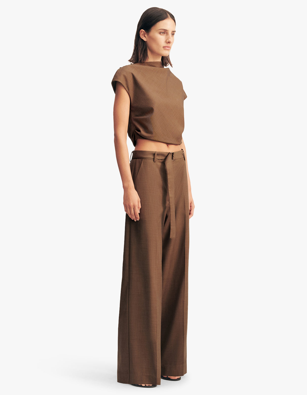 Asher Wide Leg Pant - Saddle