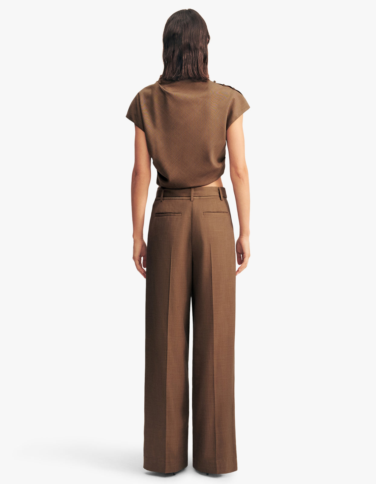 Asher Wide Leg Pant - Saddle