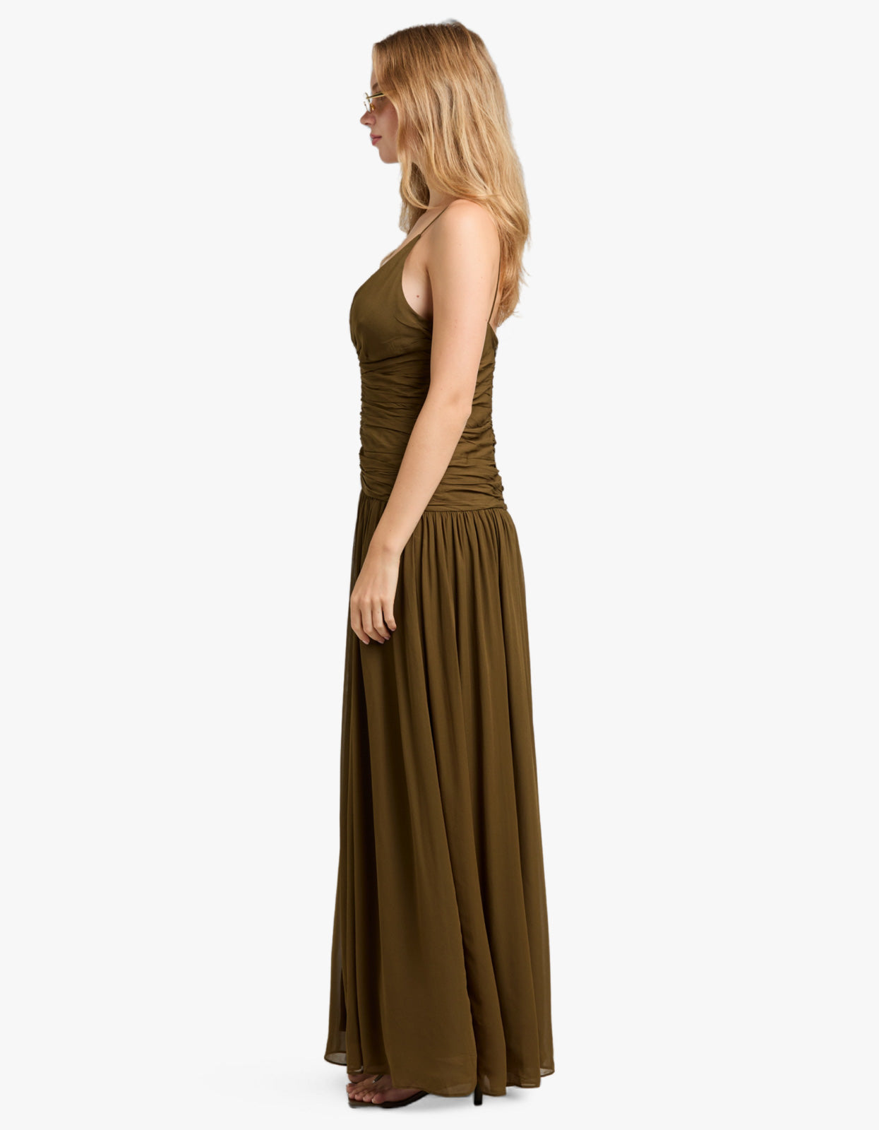 Juno Gathered Bodice Maxi Dress - Jungle