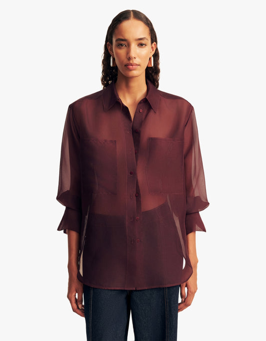 Tibby Silk Organza Shirt - Port Royale