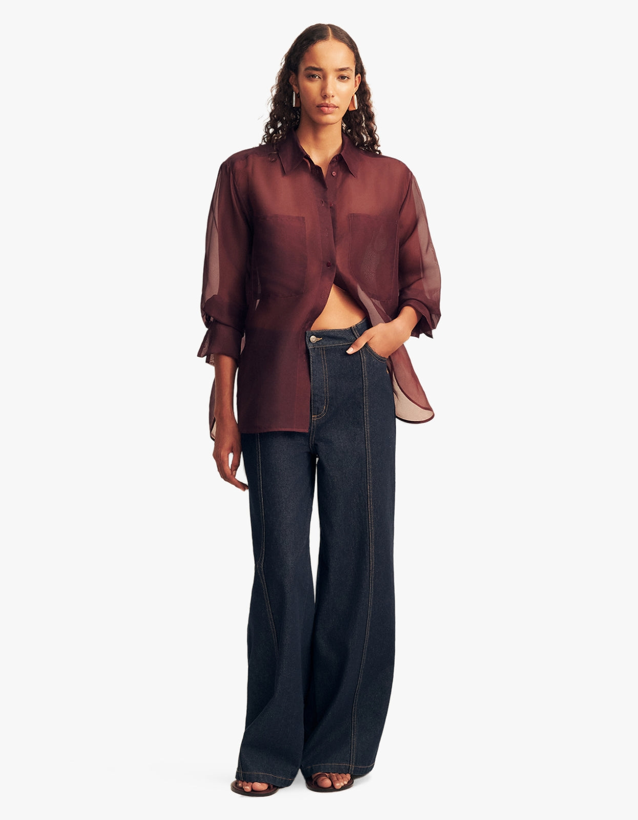 Tibby Silk Organza Shirt - Port Royale