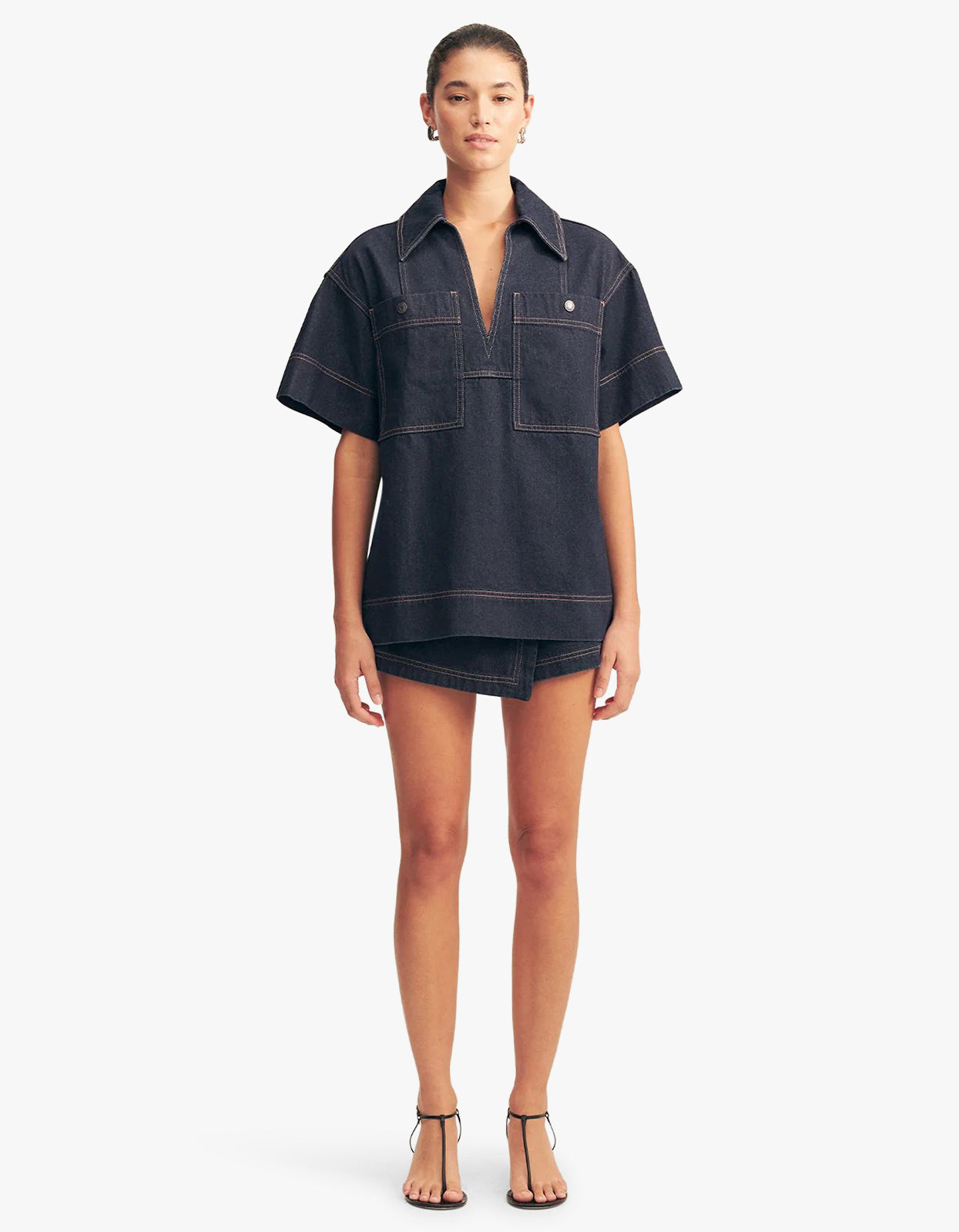 Rita Pullover Top - Deep Indigo