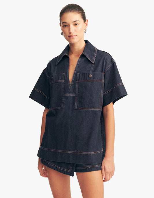 Rita Pullover Top - Deep Indigo