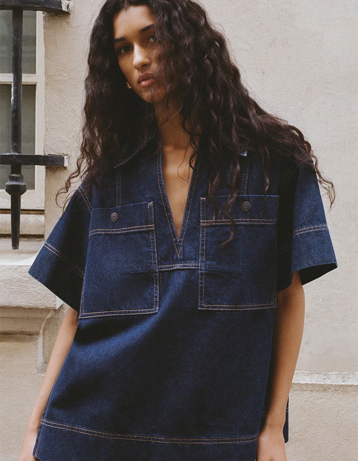 Rita Pullover Top - Deep Indigo