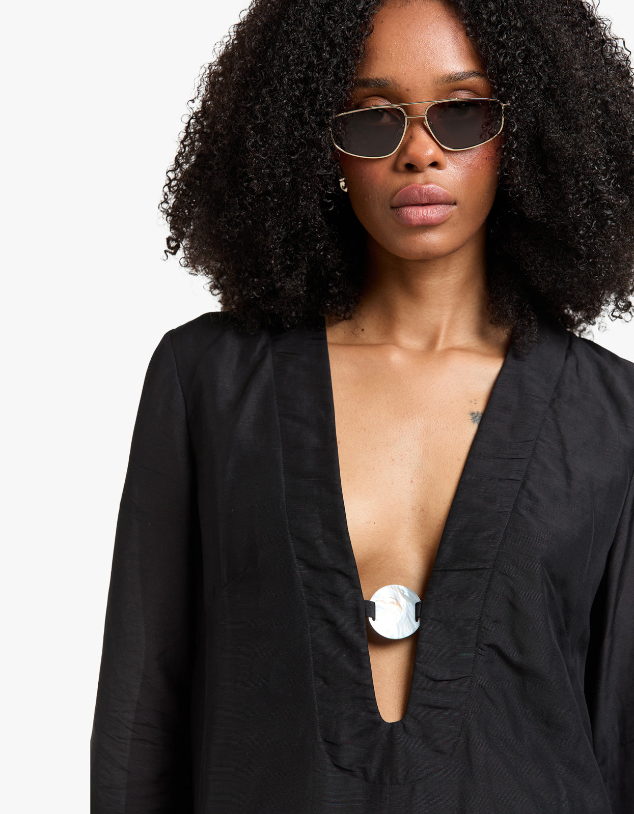 Shona Joy - Paloma Plunged Long Sleeve Mini Dress | Superette Shona Joy - Paloma Plunged Long Sleeve Mini Dress | Superette
