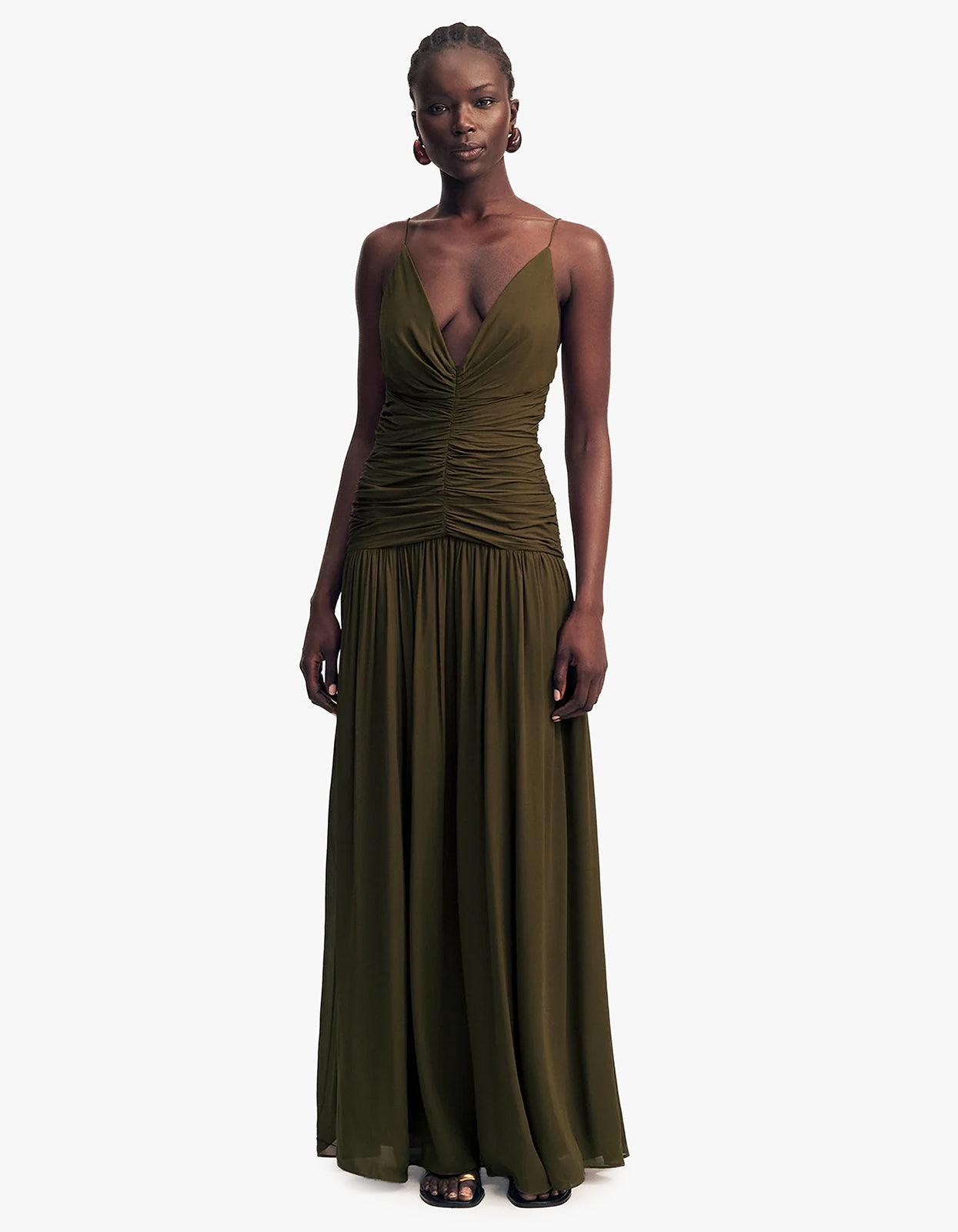 Juno Gathered Bodice Maxi Dress - Jungle