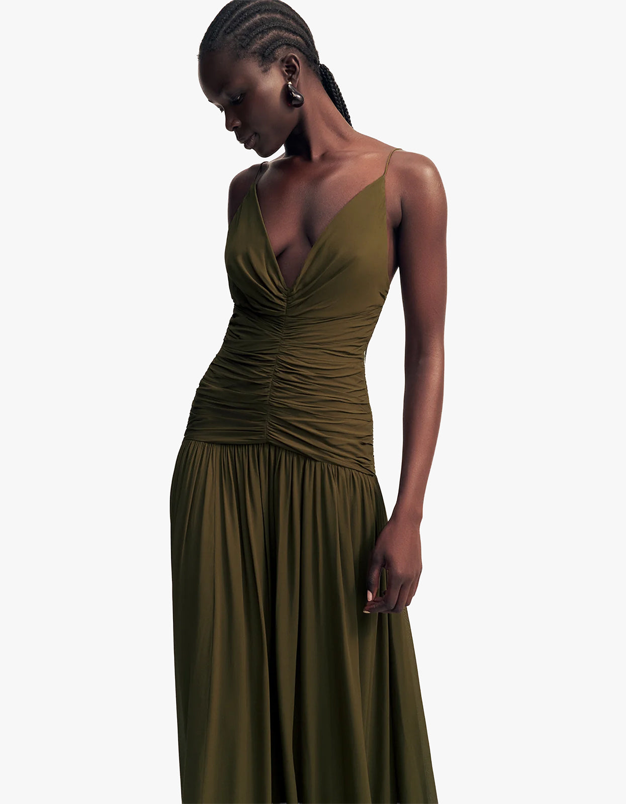 Juno Gathered Bodice Maxi Dress - Jungle
