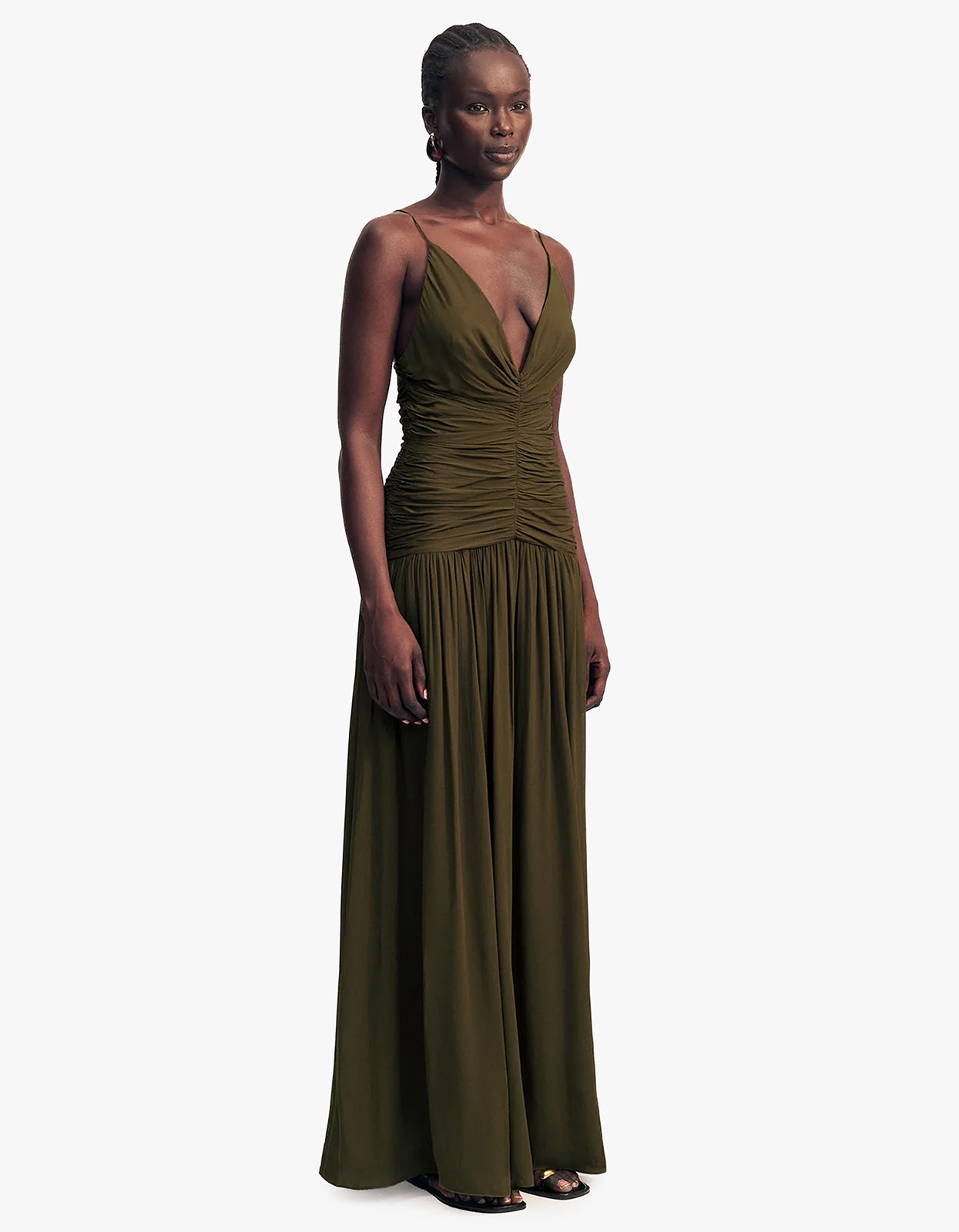 Juno Gathered Bodice Maxi Dress - Jungle