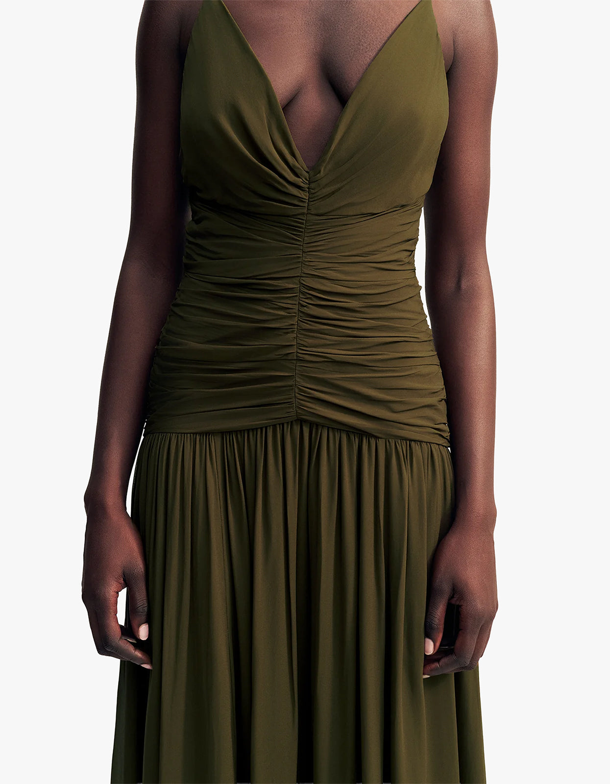 Juno Gathered Bodice Maxi Dress - Jungle