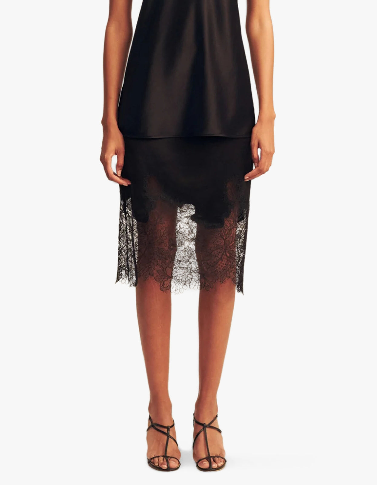 Lucia Lace Midi Skirt - Black