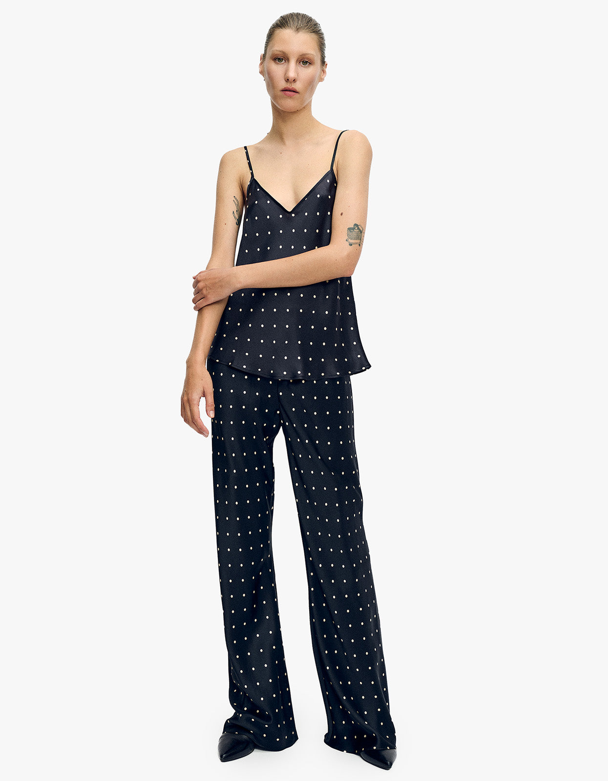 Bias Cut Cami - Small Polka Dot