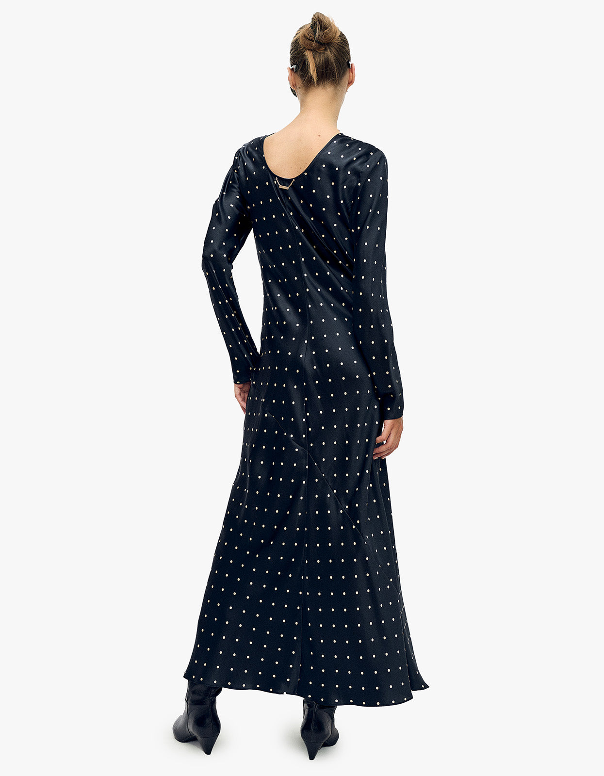 Silk Laundry - Full Sleeve Bias Dress - Small Polka Dot | Superette Silk Laundry - Full Sleeve Bias Dress - Small Polka Dot | Superette