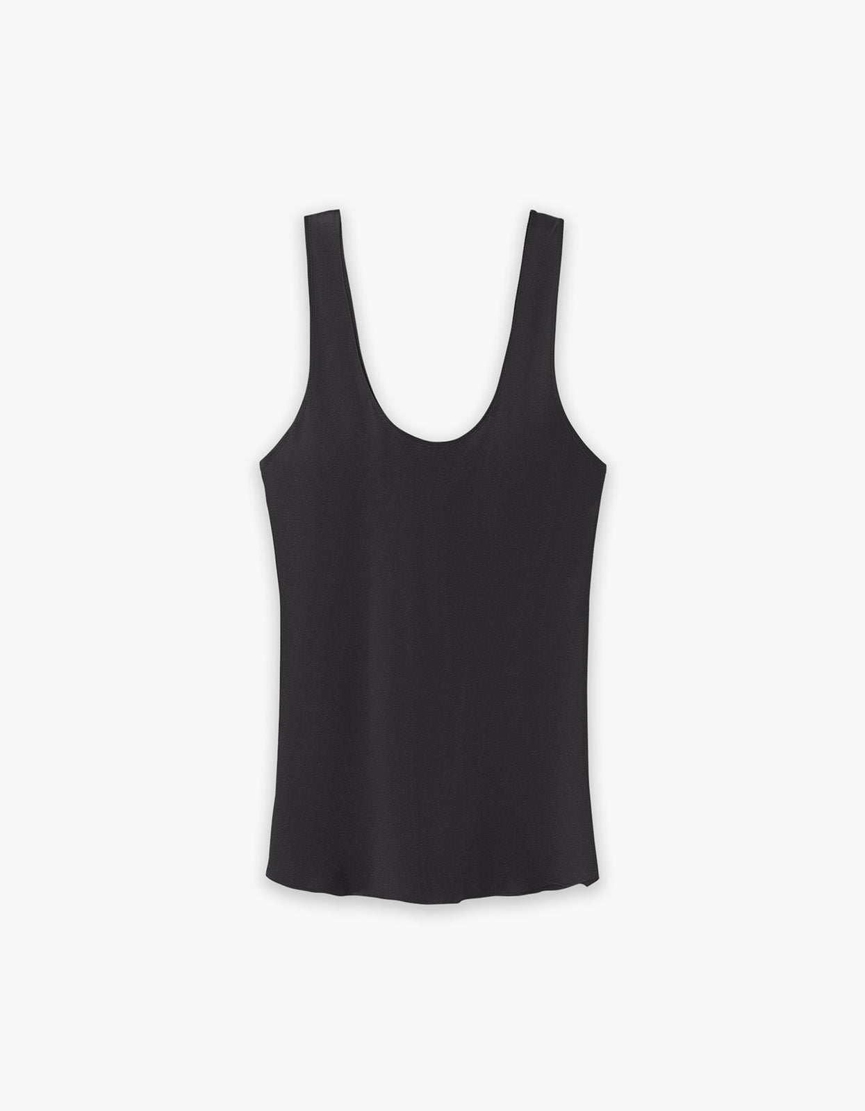 Scoop Neck Tank - Black Satin