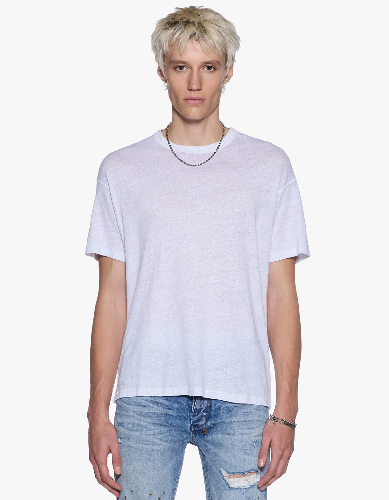 Sid Linen S/S Tee - White