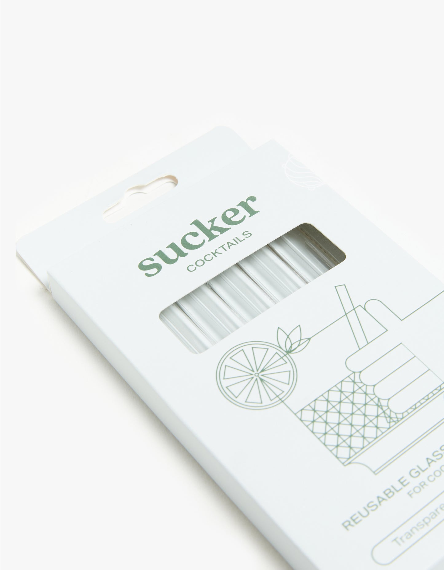 Reusable Glass Cocktail Straws - Transparent