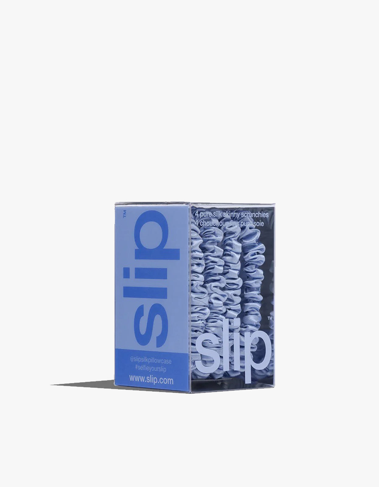 Silk Skinny Scrunchie Set - Cornflower