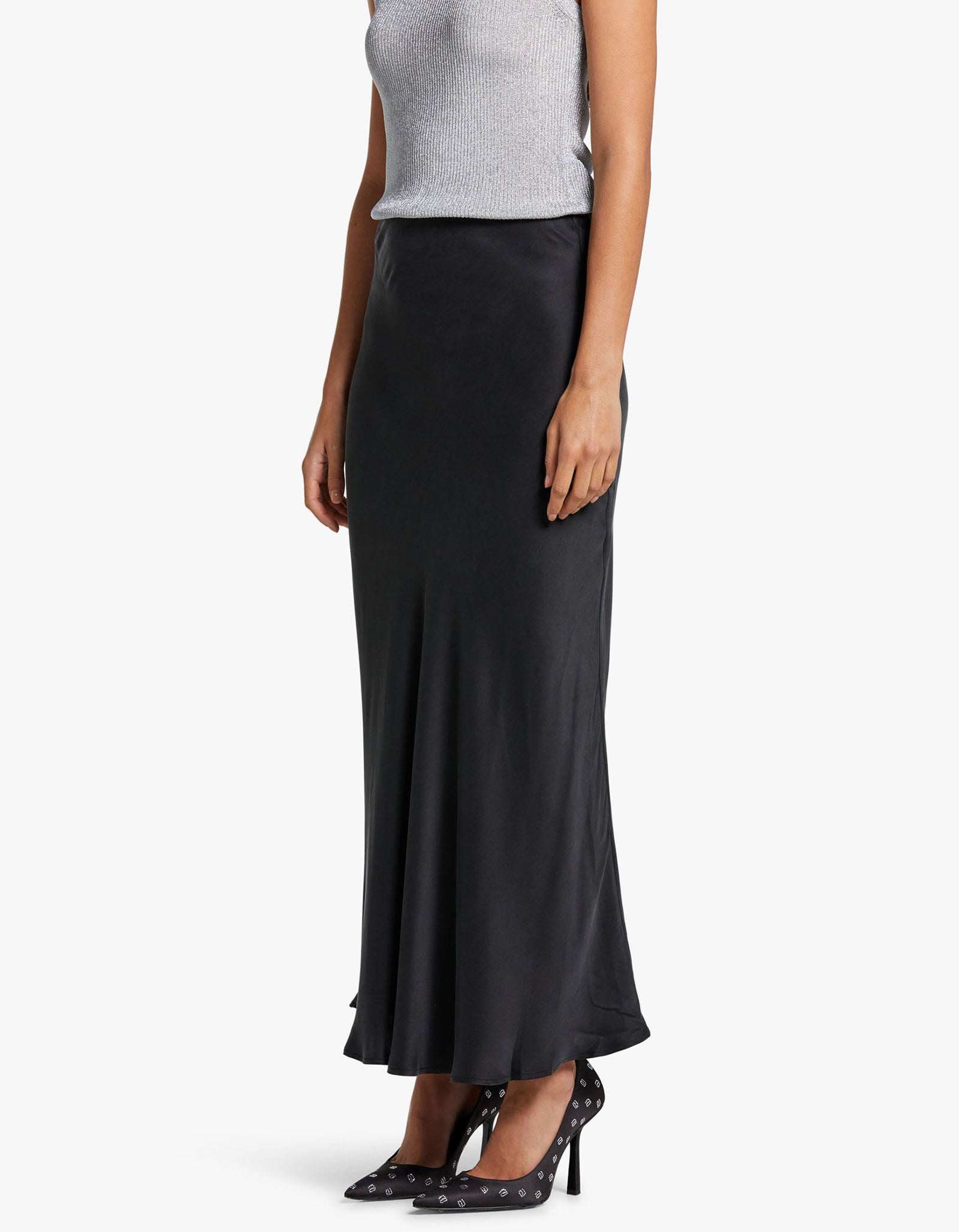 Top 131+ silk long black skirt best