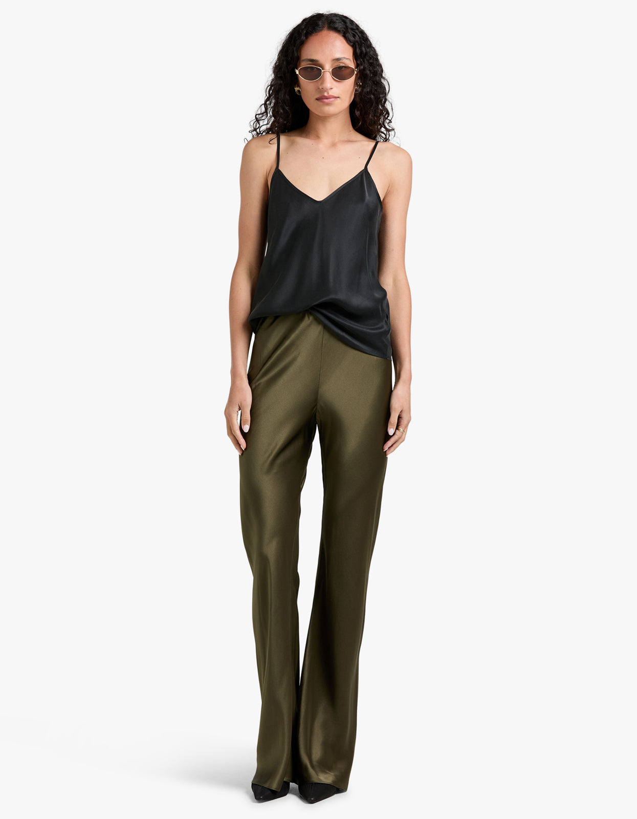 Bias Cut Pants - Pine