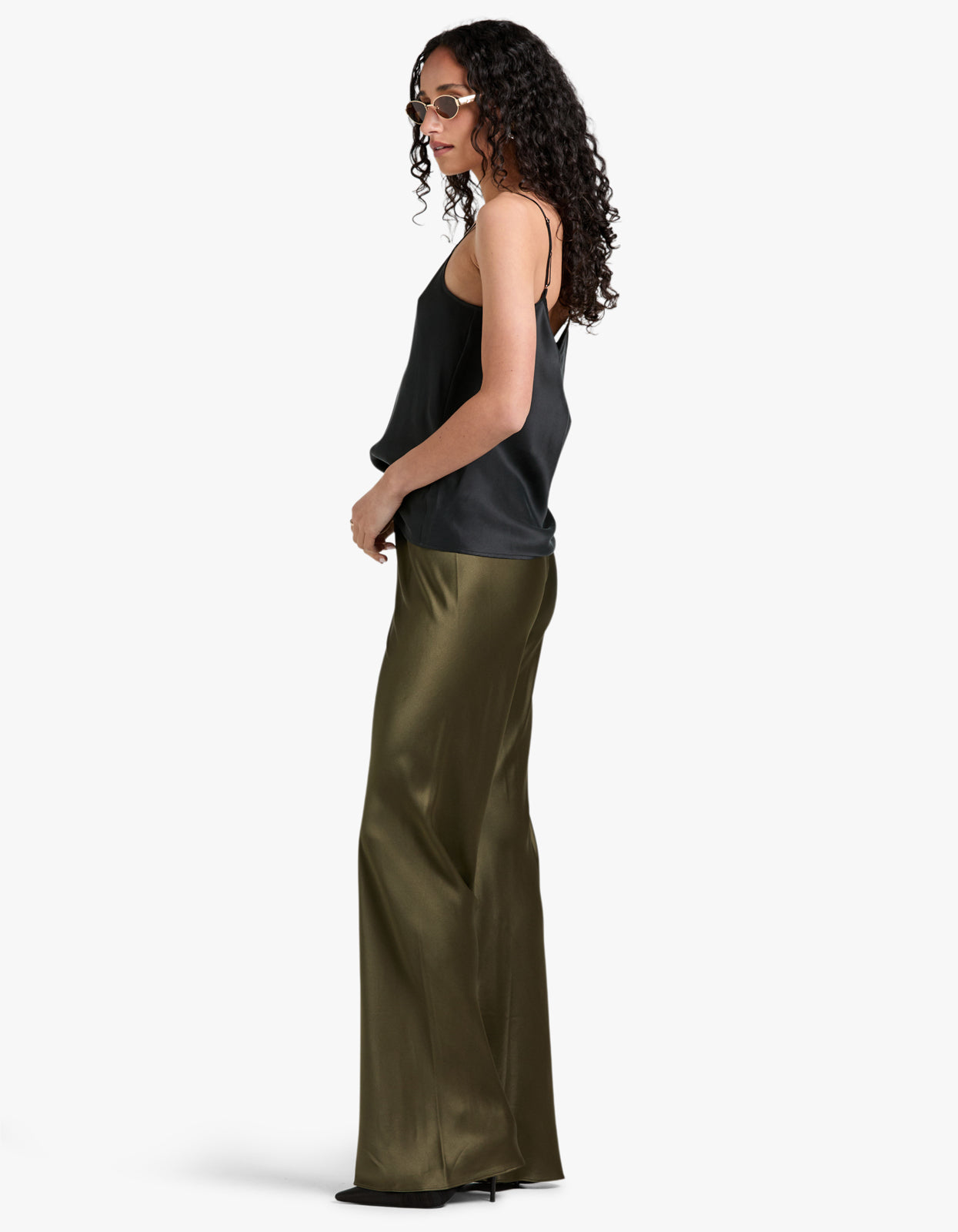 Bias Cut Pants - Pine