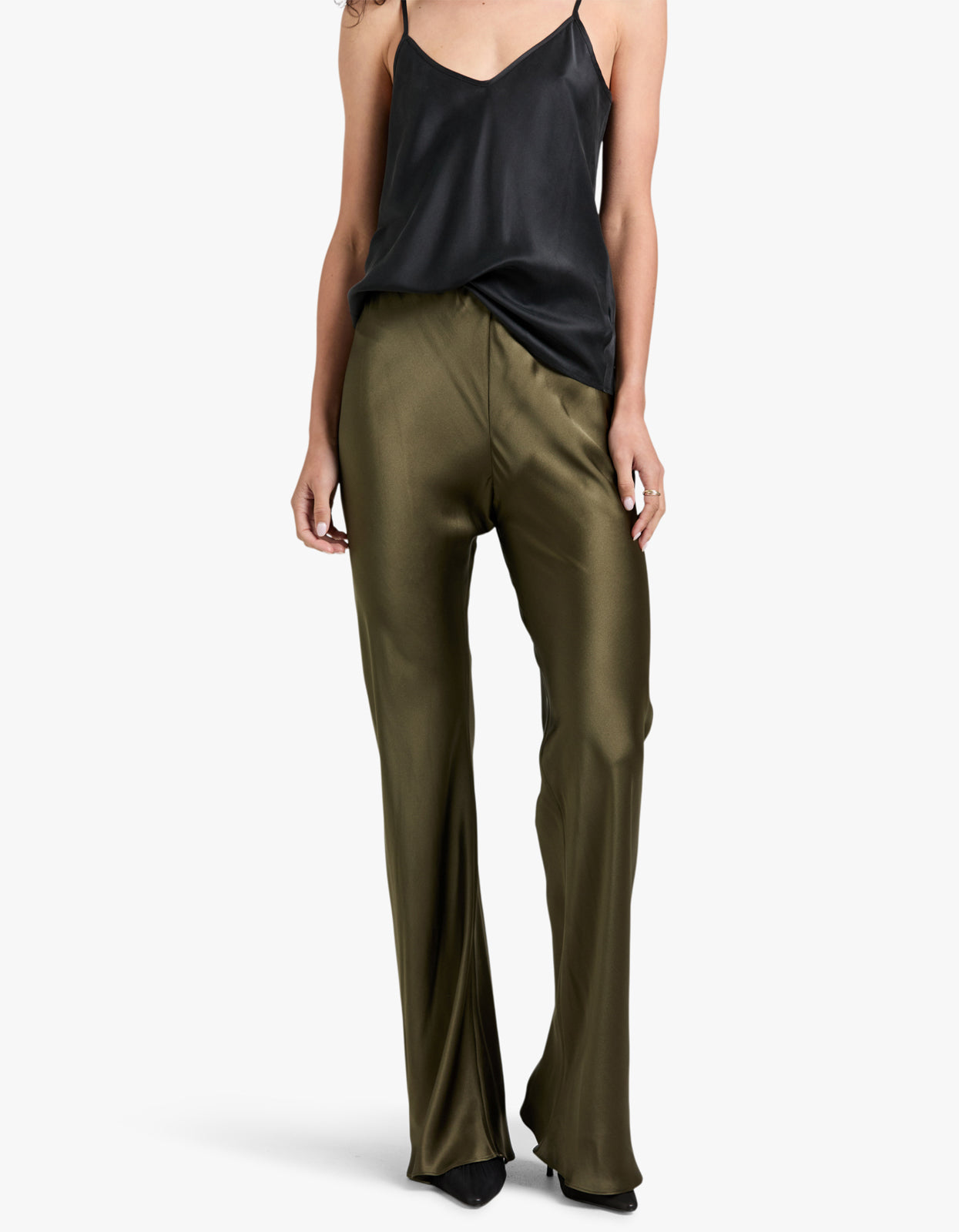 Bias Cut Pants - Pine