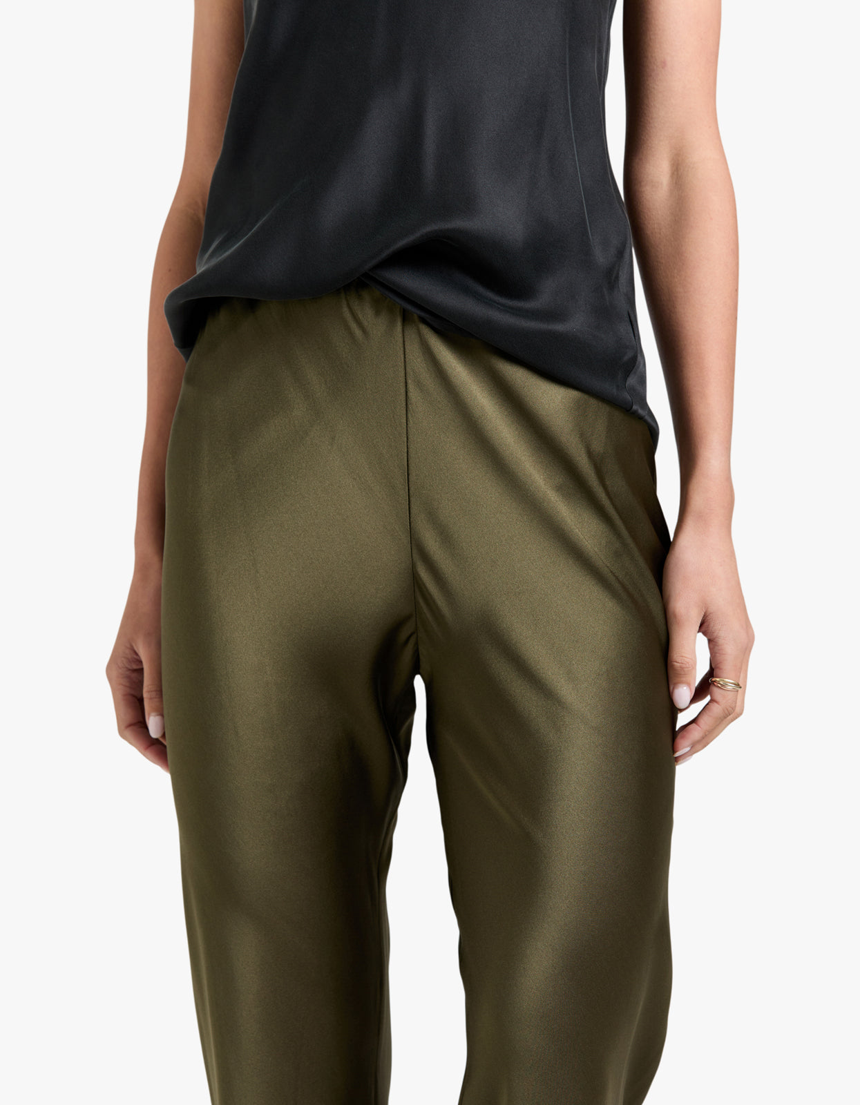 Bias Cut Pants - Pine