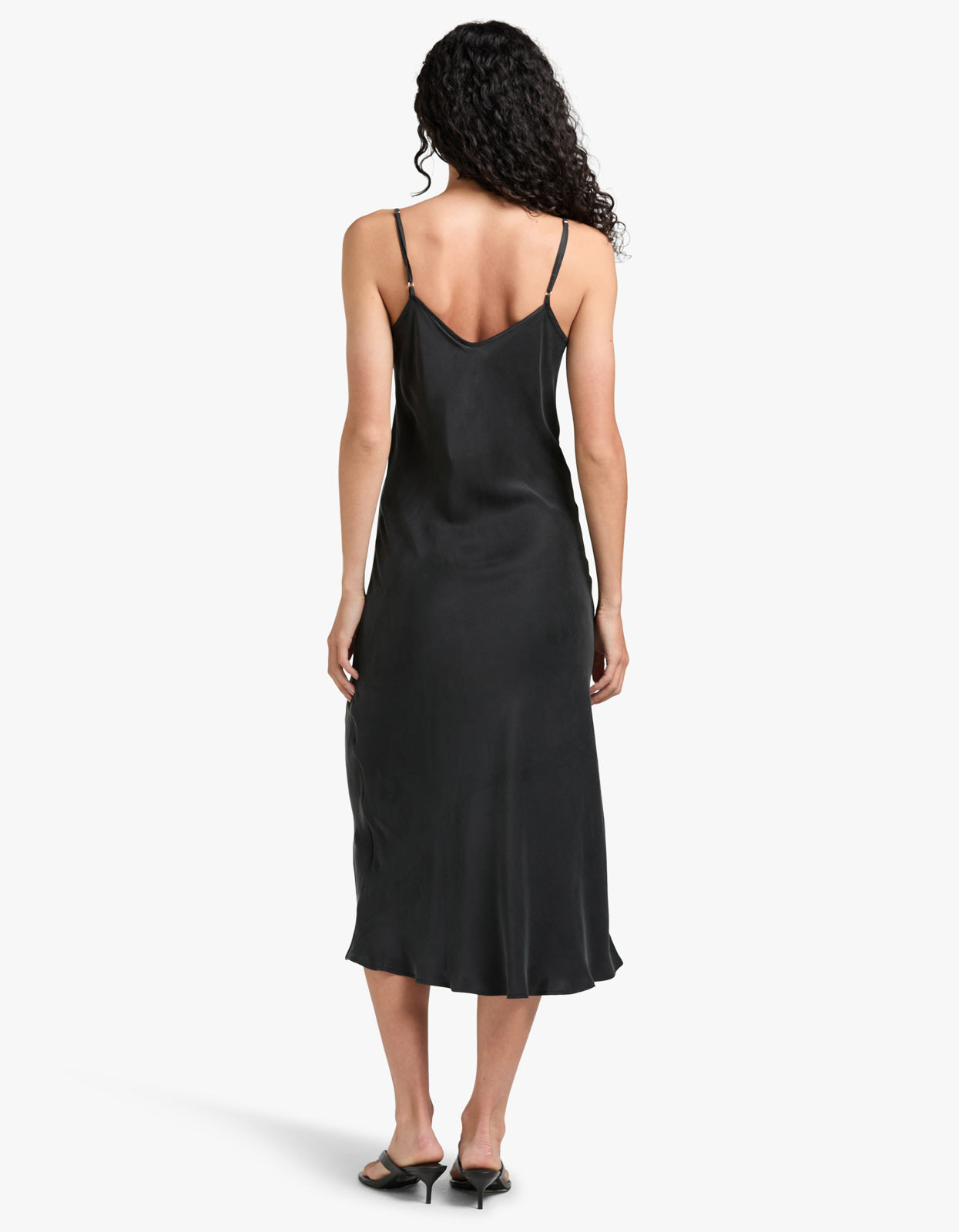 90s Silk Slip Dress - Black