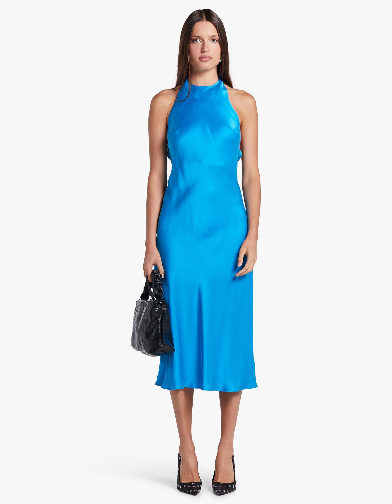 Silk laundry outlet tie shoulder dress